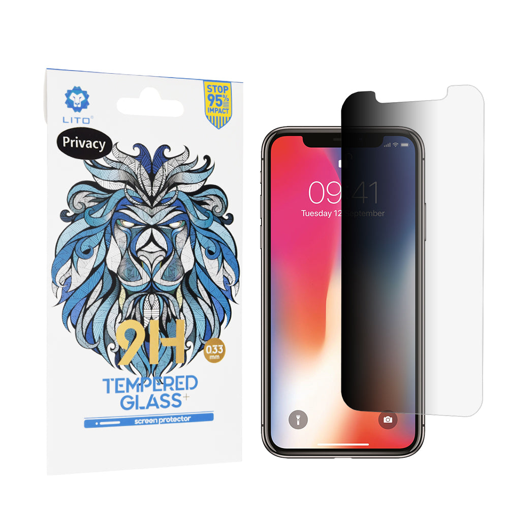 Zaštitna folija Ekran Privacy Lito Classic za Apple iPhone 11 Pro / XS / X, Kaljeno staklo, Full Glue, 2.5D
