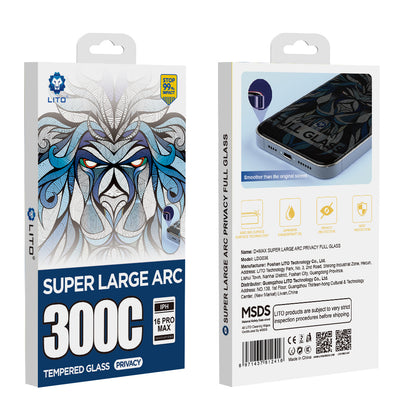 Zaštitna folija Ekran Privacy Lito D+ Max 300C za Apple iPhone 16 Plus, Kaljeno Staklo, Full Glue