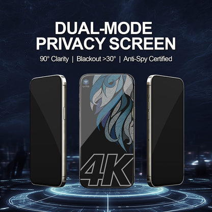Folija za zaštitu ekrana Privacy Lito D+ Max 4K za Apple iPhone 17 Pro Max, Kaljeno staklo, Full Glue
