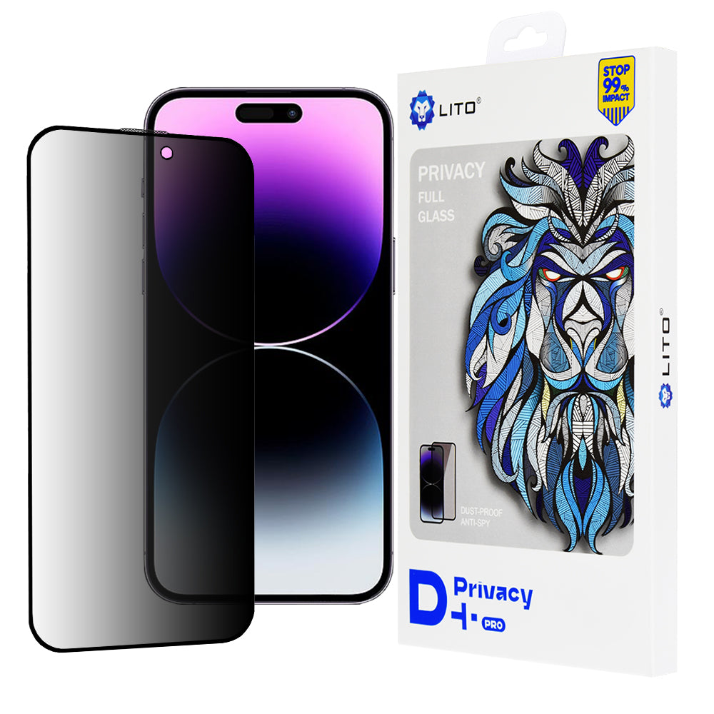 Zaštitna folija Ekran Privacy Lito D+ Pro za Apple iPhone 14 Pro Max, Kaljeno Staklo, Full Glue