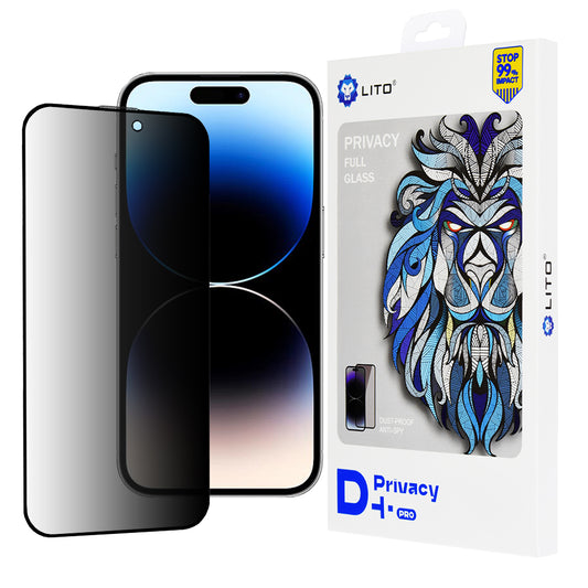 Zaštitna folija Ekran Privacy Lito D+ Pro za Apple iPhone 14 Pro, Kaljeno Staklo, Full Glue