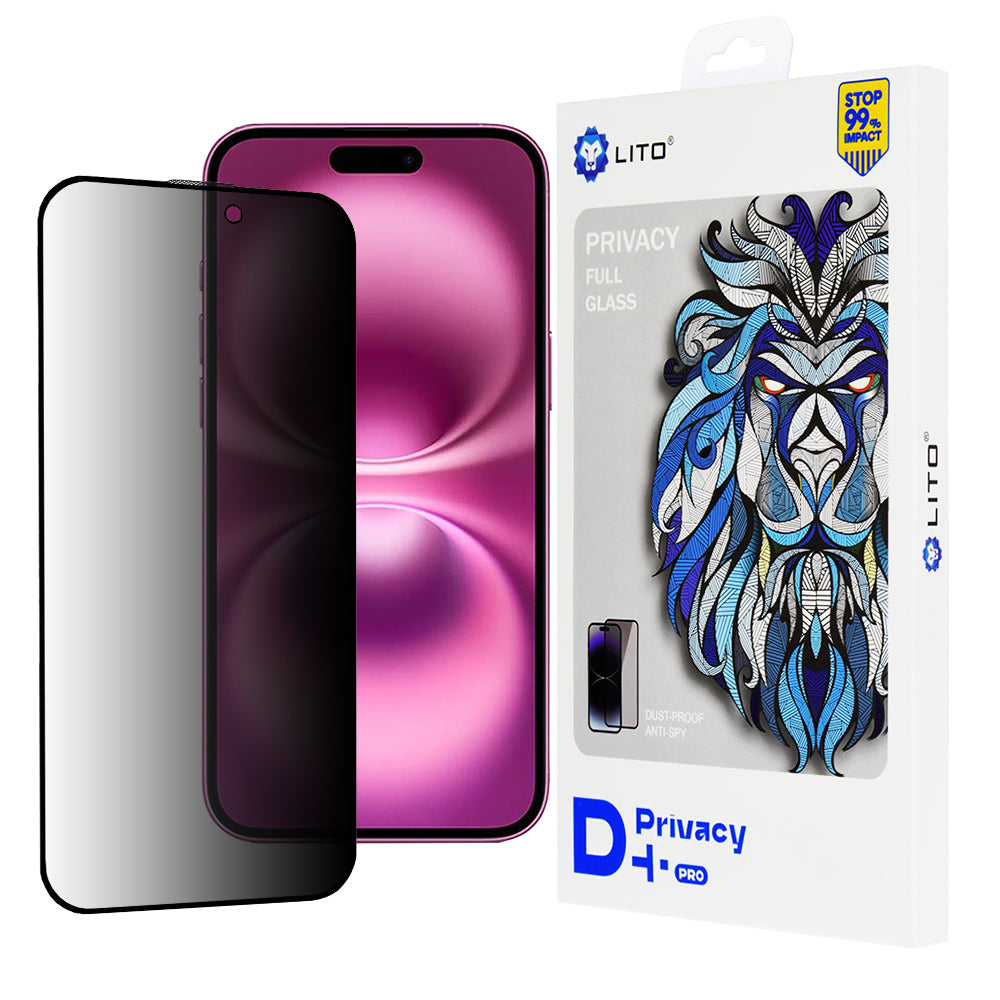 Zaštitna folija Ekran Privacy Lito D+ Pro za Apple iPhone 16 Plus, Kaljeno Staklo, Full Glue