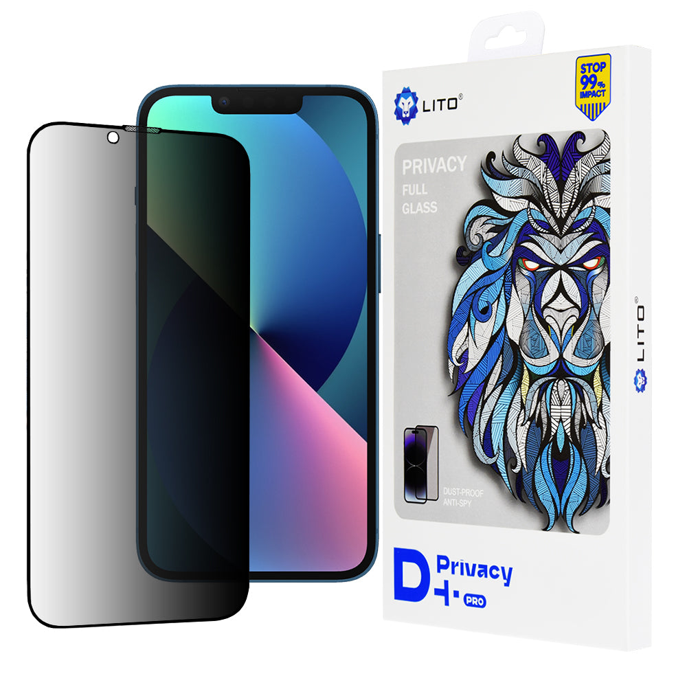 Zaštitna folija Ekran Privacy Lito D+ Pro za Apple iPhone 17e / 16e / 14 / 13 Pro, Kaljeno Staklo, Full Glue
