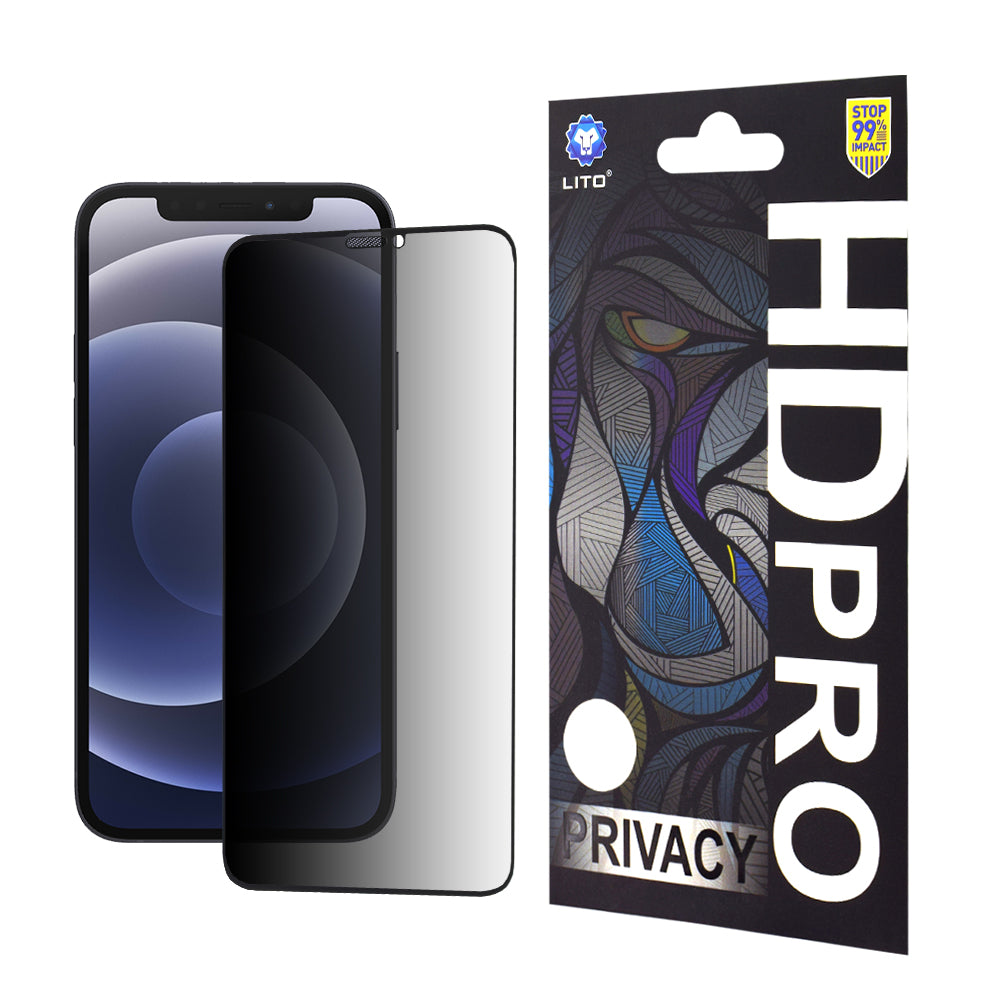 Zaštitna folija Ekran Privacy Lito HD Pro za Apple iPhone 12 / 12 Pro, Kaljeno Staklo, Full Glue