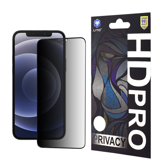 Zaštitna folija Ekran Privacy Lito HD Pro za Apple iPhone 12 / 12 Pro, Kaljeno Staklo, Full Glue