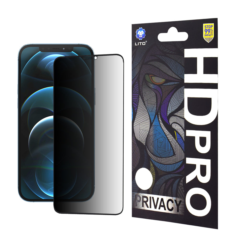 Zaštitna folija Ekran Privacy Lito HD Pro za Apple iPhone 12 Pro Max, Kaljeno Staklo, Full Glue