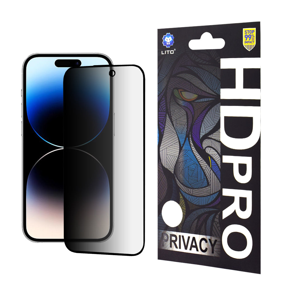 Zaštitna folija Ekran Privacy Lito HD Pro za Apple iPhone 14 Pro, Kaljeno staklo, Full Glue
