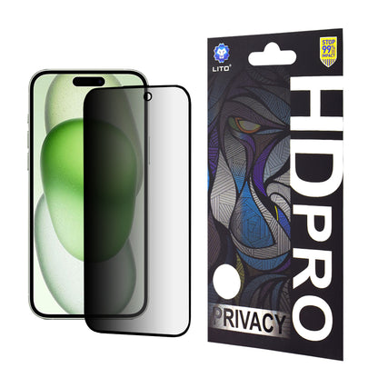 Zaštitna folija Ekran Privacy Lito HD Pro za Apple iPhone 15 Plus, Kaljeno Staklo, Full Glue