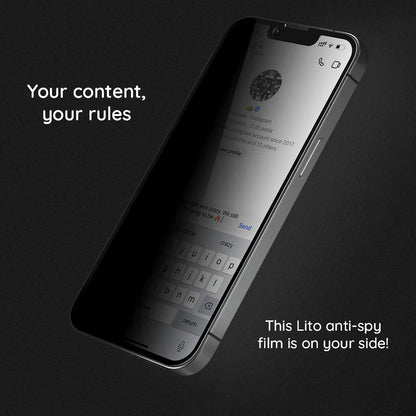 Zaštitna folija Ekran Privacy Lito HD Pro za Apple iPhone 15 Plus, Kaljeno Staklo, Full Glue