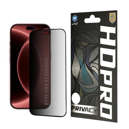 Zaštitna folija za ekran Privacy Lito HD Pro2 za Apple iPhone 18 Pro Max / 17 Pro Max, Kaljeno staklo, Full Glue