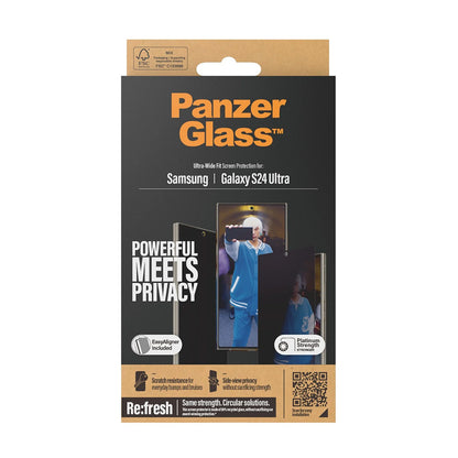 Folija za zaštitu ekrana Privacy PanzerGlass Ultra-Wide Fit EasyAligner za Samsung Galaxy S24 Ultra S928, Kaljeno staklo, Full Glue