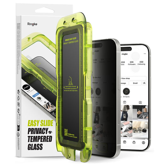 Zaštitna folija za ekran Privacy Ringke Easy Slide za Apple iPhone 17 Air, Kaljeno staklo, Full Glue, Set od 2 komada