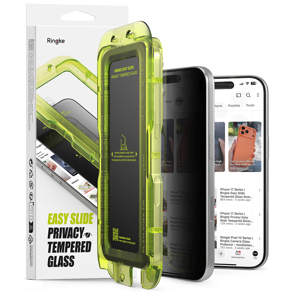 Zaštitna folija za ekran Privacy Ringke Easy Slide za Apple iPhone 18 Pro Max, Kaljeno staklo, Full Glue, Set od 2 komada