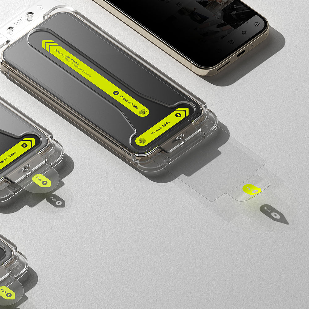 Zaštitna folija Ekran Privacy Ringke Easy Slide za Google Pixel 11 Pro / 10 Pro / 9 Pro, Kaljeno Staklo, Full Glue, Set 2 komada