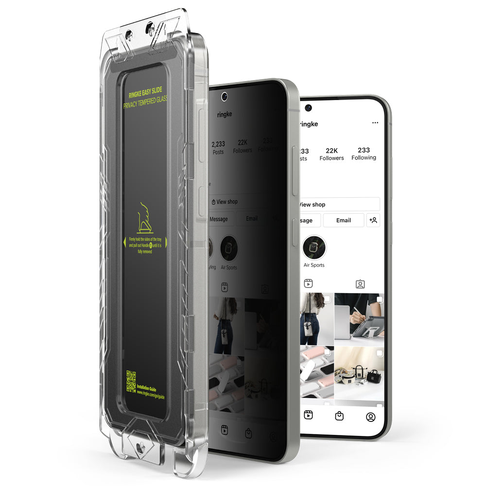 Zaštitna folija Ekran Privacy Ringke Easy Slide za Samsung Galaxy S25+ S936, Kaljeno Staklo, Full Glue, Set 2 komada