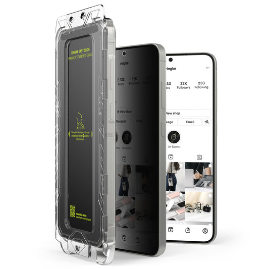 Zaštitna folija Ekran Privacy Ringke Easy Slide za Samsung Galaxy S25+ S936, Kaljeno Staklo, Full Glue, Set 2 komada