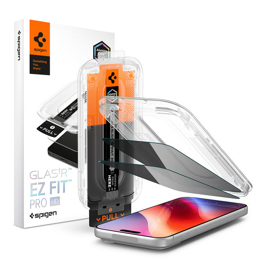 Zaštitna folija Ekran Privacy Spigen GlastR EZ FIT Pro HD za Apple iPhone 18 Pro, Kaljeno Staklo, Full Glue, Set 2 komada AGL12027