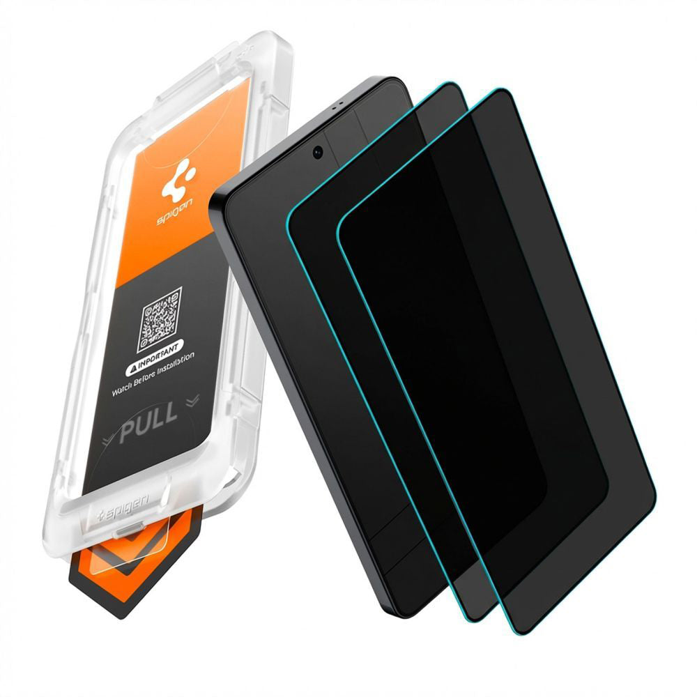 Folija za zaštitu ekrana Privacy Spigen GlastR EZ FIT Pro HD za Samsung Galaxy S26 Plus S947, Kaljeno staklo, Full Glue, Set 2 komada AGL11085