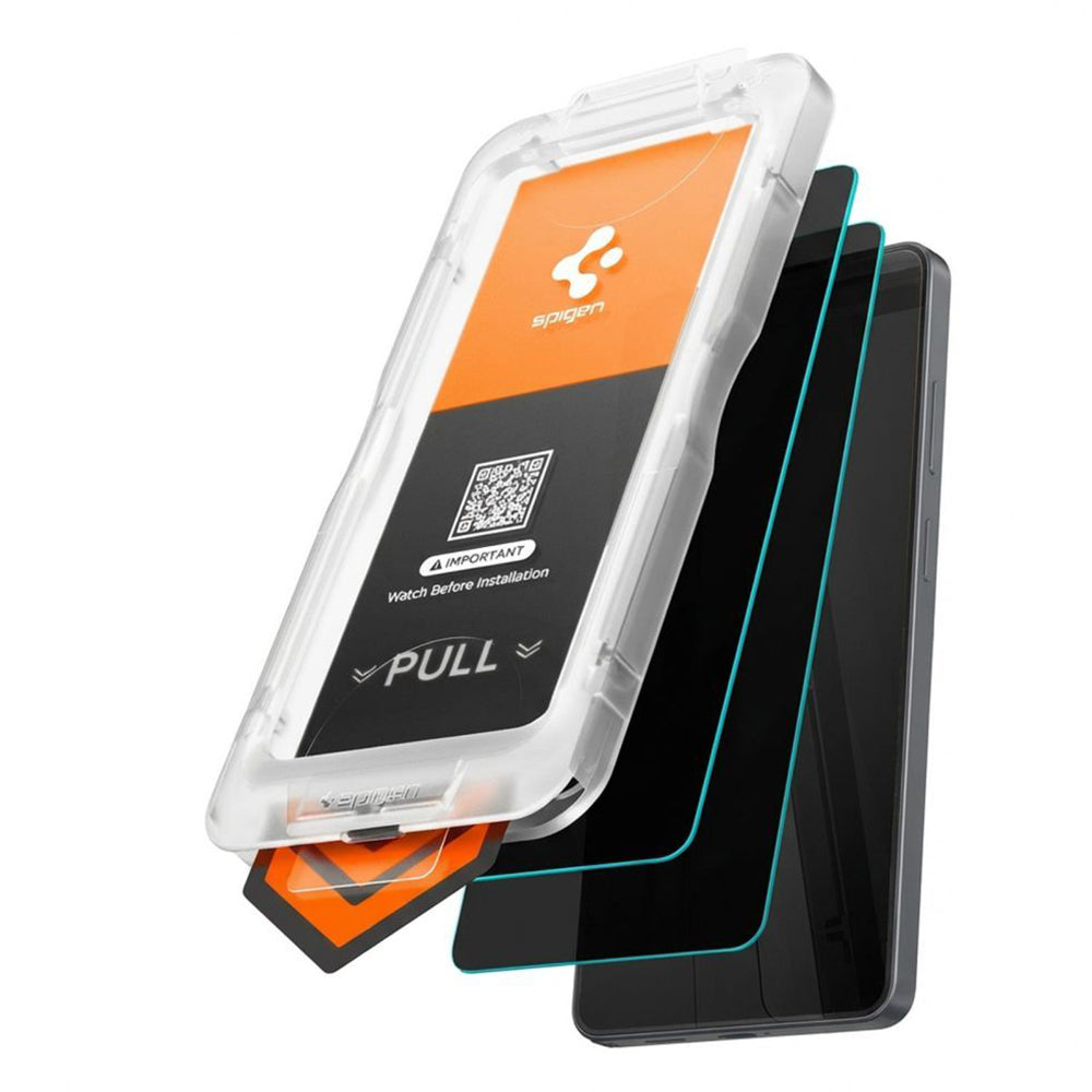 Folija za zaštitu ekrana Privacy Spigen GlastR EZ FIT Pro HD za Samsung Galaxy S26 S942, Kaljeno staklo, Full Glue, Set 2 komada AGL11096