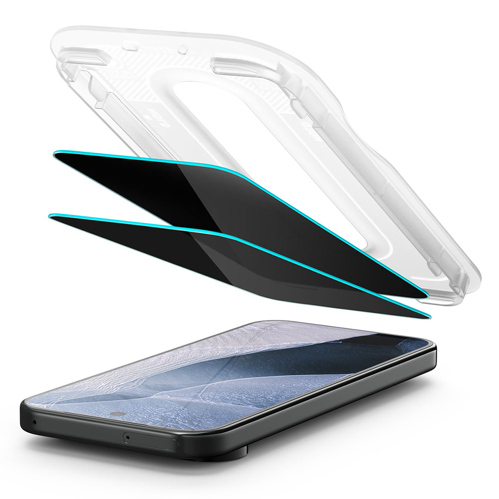 Zaštitna folija Ekran Privacy Spigen GlastR EZ FIT Pro za Google Pixel 11 / 10, Kaljeno Staklo, Full Glue, Set 2 komada AGL11546