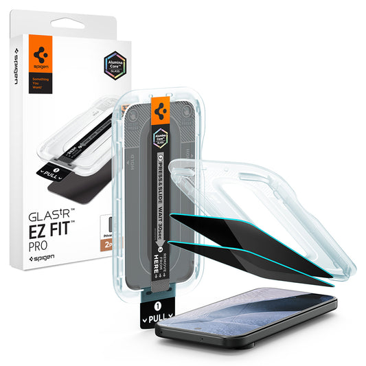 Zaštitna folija Ekran Privacy Spigen GlastR EZ FIT Pro za Google Pixel 11 Pro / 10 Pro, Kaljeno Staklo, Full Glue, Set 2 komada AGL11481