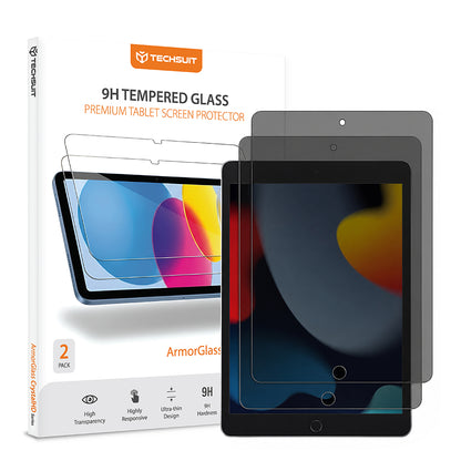 Zaštitna folija za ekran Privacy Techsuit ArmorGlass CrystalHD za Apple iPad 10.2 (2021), Kaljeno staklo, Full Glue, Set 2 komada
