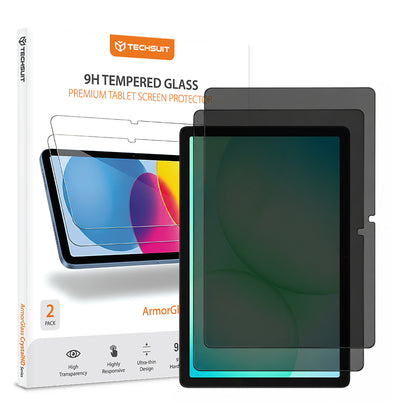 Zaštitna folija Ekran Privacy Techsuit ArmorGlass CrystalHD za Samsung Galaxy Tab A11+ / Tab A9+, Kaljeno staklo, Full Glue, Set 2 komada
