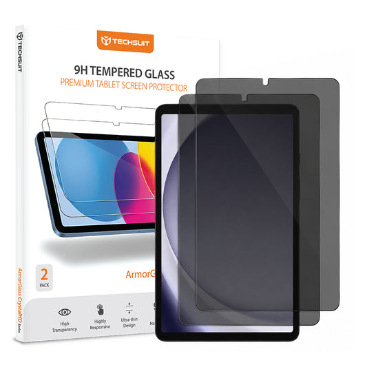Zaštitna folija Ekran Privacy Techsuit ArmorGlass CrystalHD za Samsung Galaxy Tab A11 / Tab A9, Kaljeno Staklo, Full Glue, Set 2 komada