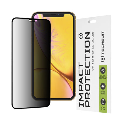 Zaštitna folija Ekran Privacy Techsuit za Apple iPhone 11 / XR, Kaljeno Staklo, Full Glue, 111D
