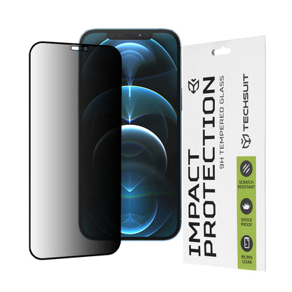 Zaštitna folija Ekran Privacy Techsuit za Apple iPhone 12 Pro Max, Kaljeno Staklo, Full Glue, 111D