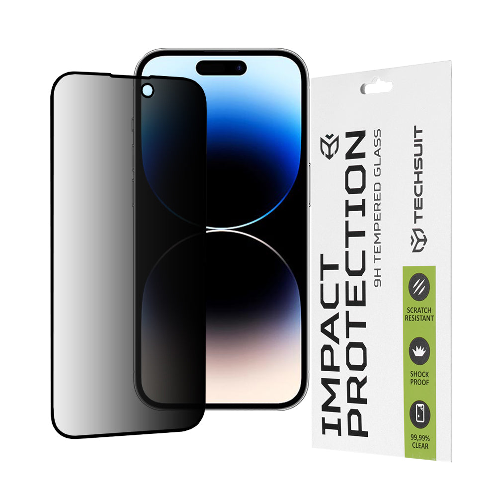 Zaštitna folija Ekran Privacy Techsuit za Apple iPhone 14 Pro, Kaljeno Staklo, Full Glue, 111D