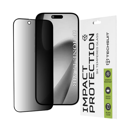 Folija za zaštitu ekrana Privacy Techsuit za Apple iPhone 17 Air, Kaljeno staklo, Full Glue, 111D