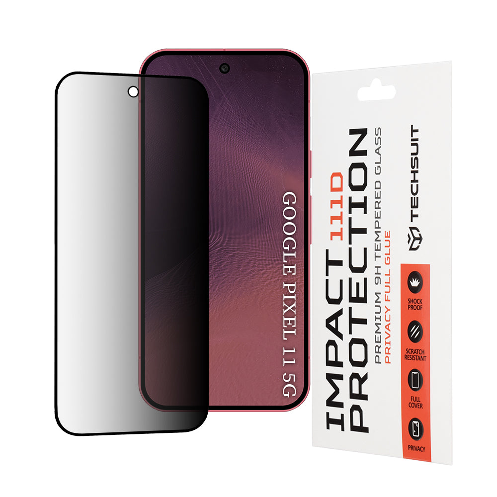Zaštitna folija Ekran Privacy Techsuit za Google Pixel 11 Pro / 11, Kaljeno Staklo, Full Glue, 111D