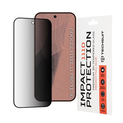 Zaštitna folija za ekran Privacy Techsuit za Google Pixel 11 Pro XL, Kaljeno staklo, Full Glue, 111D