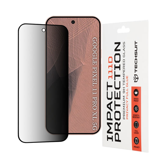 Zaštitna folija za ekran Privacy Techsuit za Google Pixel 11 Pro XL, Kaljeno staklo, Full Glue, 111D