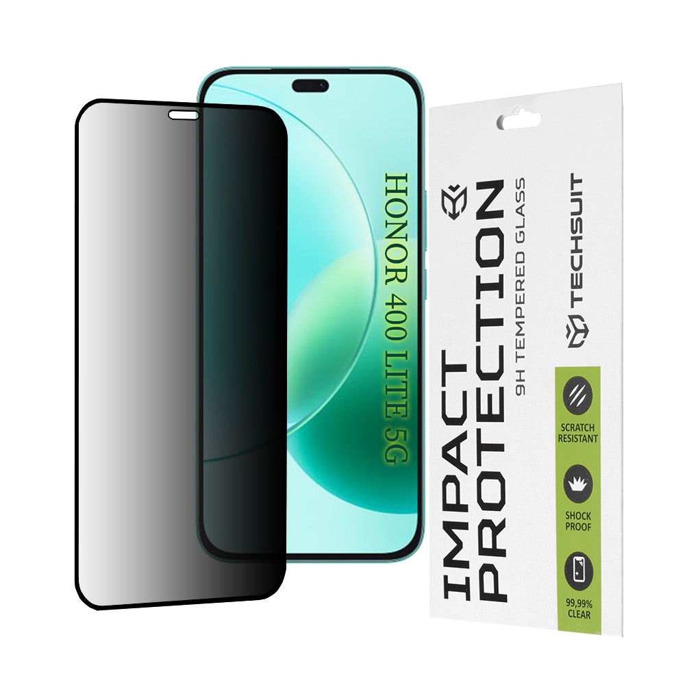 Zaštitna folija za ekran Privacy Techsuit za Honor 400 Lite / X8c / X8b, Kaljeno staklo, Full Glue, 111D