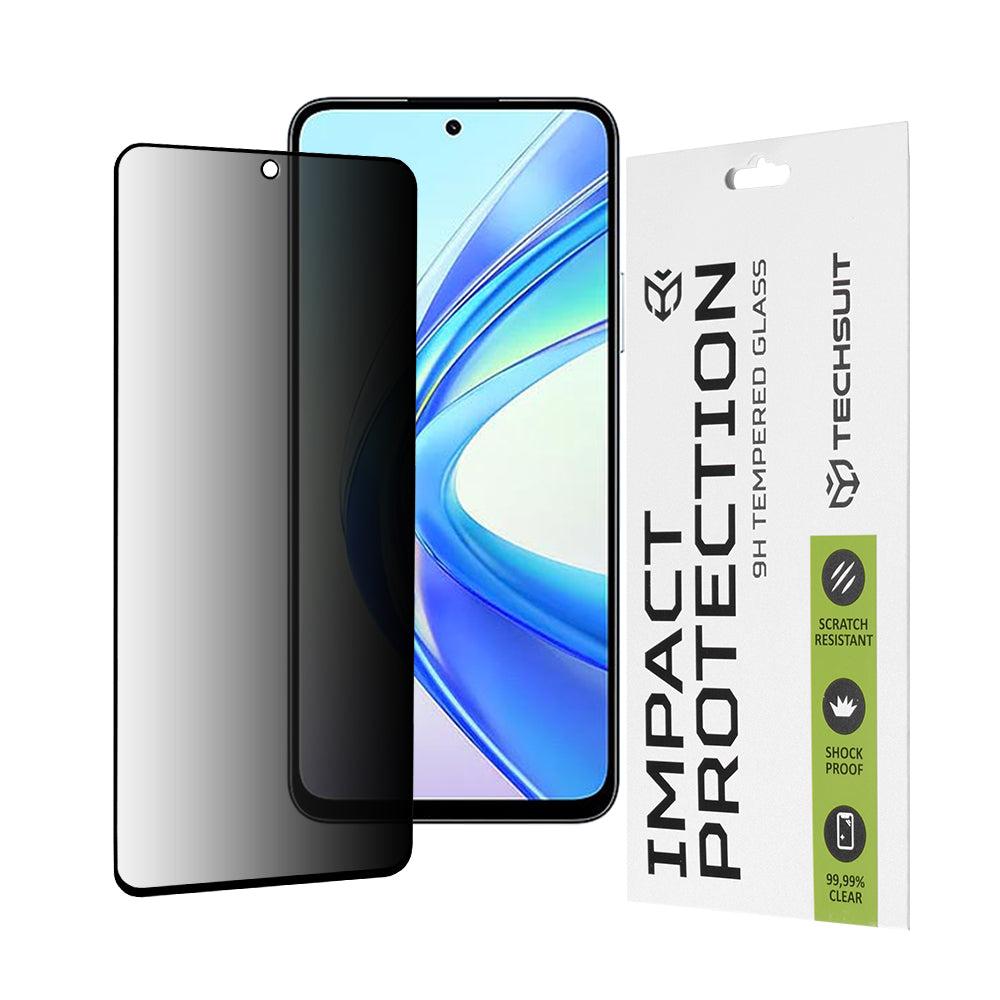 Zaštitna folija Ekran Privacy Techsuit za Honor X7b 5G / 90 Smart / X7b 4G, Kaljeno Staklo, Full Glue, 111D
