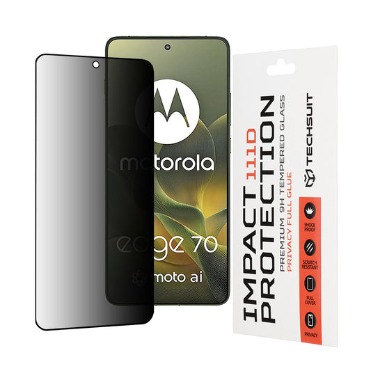 Folija za zaštitu ekrana Privacy Techsuit za Motorola Edge 70, Kaljeno staklo, Full Glue, 111D