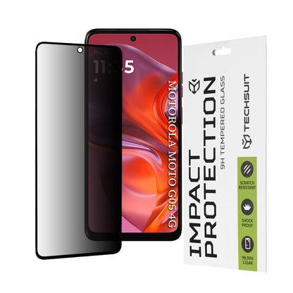 Zaštitna folija Ekran Privacy Techsuit za Motorola Moto E15 / G05, Kaljeno Staklo, Full Glue, 111D