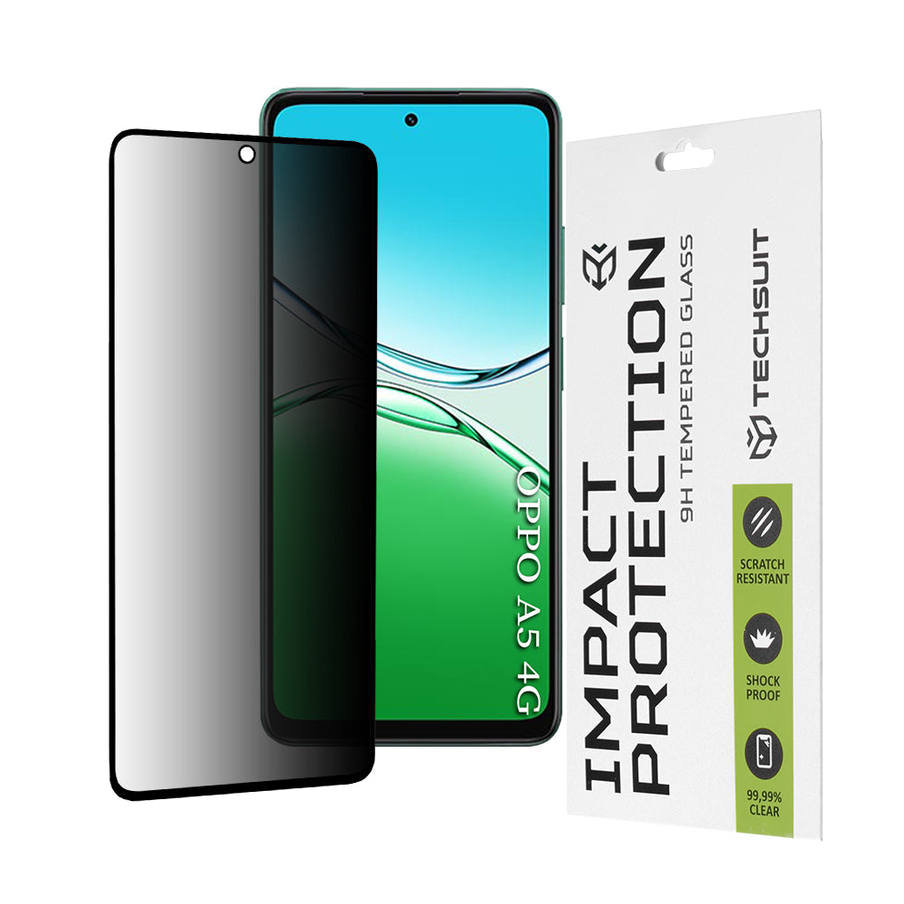 Zaštitna folija Ekran Privacy Techsuit za Oppo A5 4G, Kaljeno Staklo, Full Glue, 111D