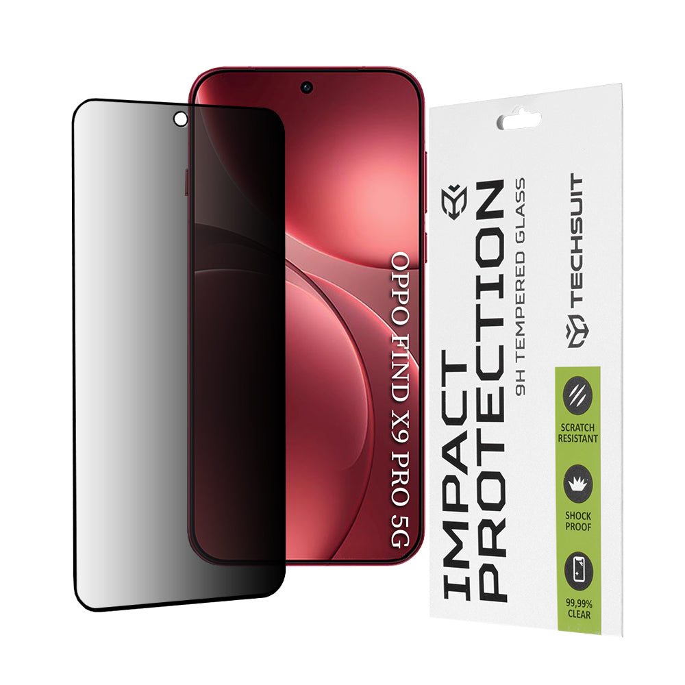 Zaštitna folija za ekran Privacy Techsuit za Oppo Find X9 Pro, Kaljeno staklo, Full Glue, 111D