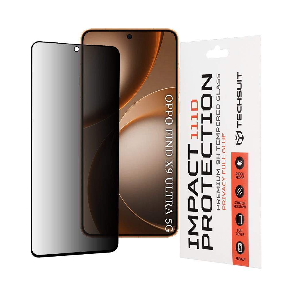Zaštitna folija Ekran Privacy Techsuit za Oppo Find X9 Ultra, Kaljeno Staklo, Full Glue, 111D