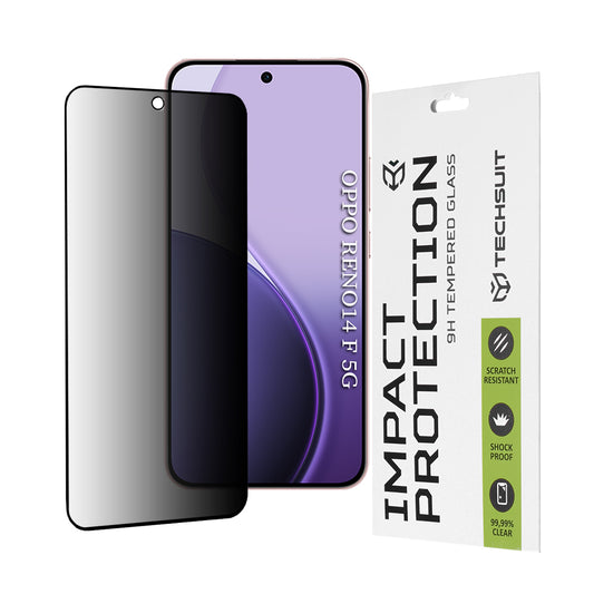 Zaštitna folija za ekran Privacy Techsuit za Oppo Reno14 FS 5G / Reno14 F, Kaljeno staklo, Full Glue, 111D