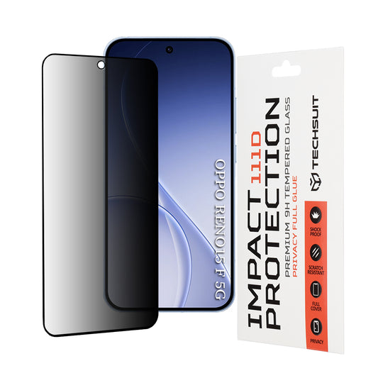 Folija za zaštitu ekrana Privacy Techsuit za Oppo Reno15 FS / Reno15 F, Kaljeno staklo, Full Glue, 111D