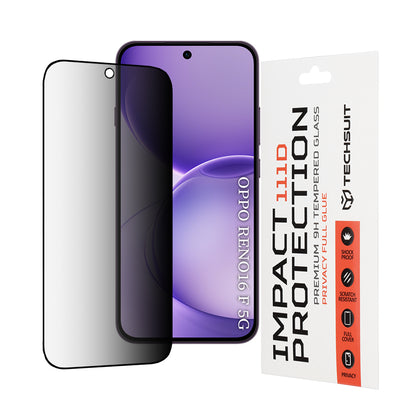 Zaštitna folija Ekran Privacy Techsuit za Oppo Reno16 F / Reno16 FS, Kaljeno Staklo, Full Glue, 111D