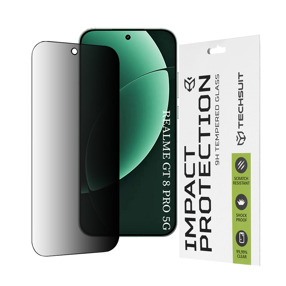 Zaštitna folija za ekran Privacy Techsuit za Realme GT 8 Pro, Kaljeno staklo, Full Glue, 111D