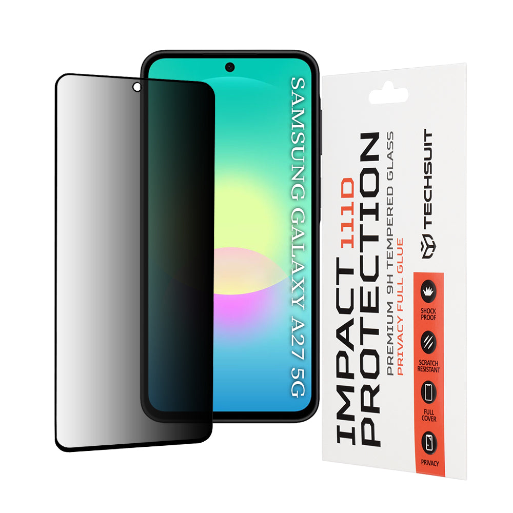 Zaštitna folija Ekran Privacy Techsuit za Samsung Galaxy A27 5G, Kaljeno Staklo, Full Glue, 111D