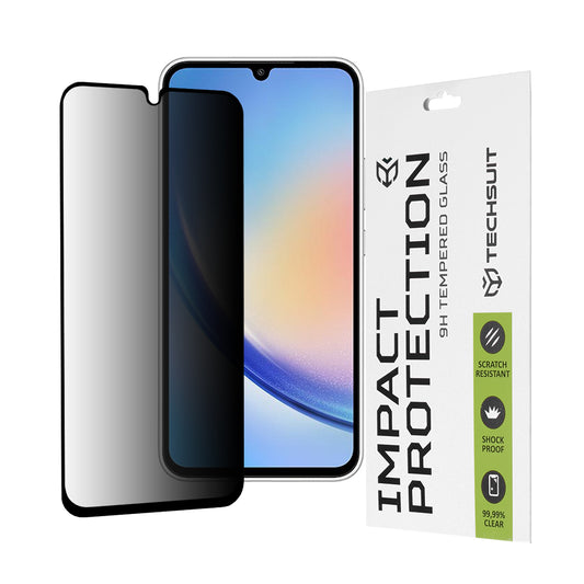 Zaštitna folija Ekran Privacy Techsuit za Samsung Galaxy A34 A346, Kaljeno Staklo, Full Glue, 111D