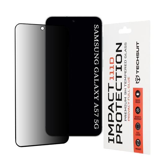 Folija za zaštitu ekrana Privacy Techsuit za Samsung Galaxy A57 5G, Kaljeno staklo, Full Glue, 111D