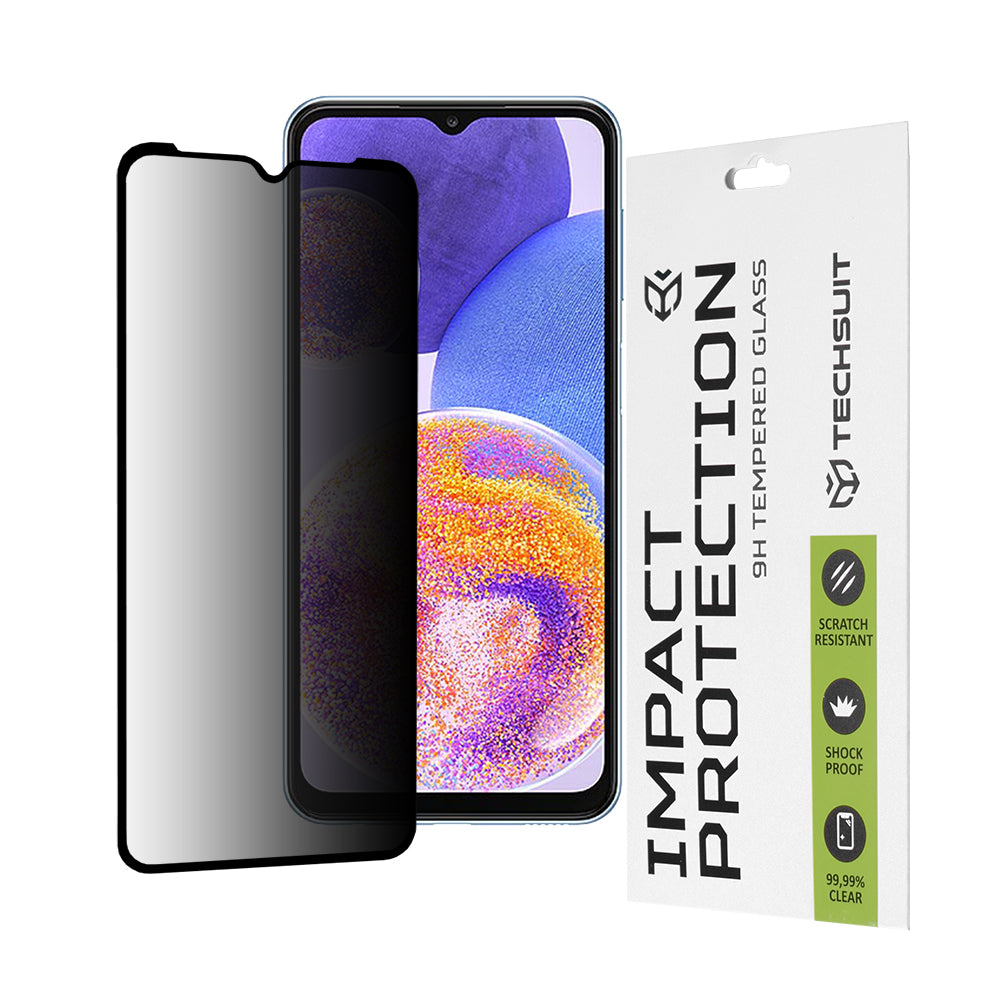 Zaštitna folija Ekran Privacy Techsuit za Samsung Galaxy M13 M135 / F13 E135 / A23 5G A236 / A23 A235, Kaljeno Staklo, Full Glue, 111D